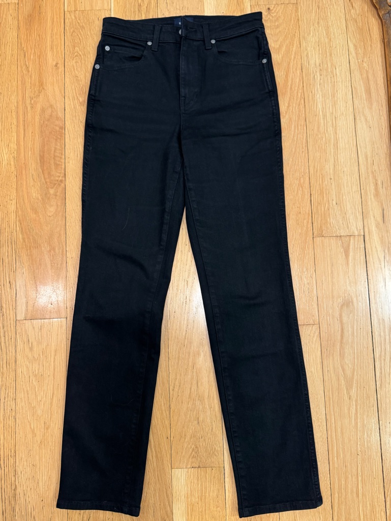 Khaite Black Straight-Leg High-Rise Jeans